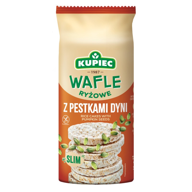 Kupiec WAFLE RYŻOWE Z PESTKAMI PESTKĄ DYNI dynia - SLIM