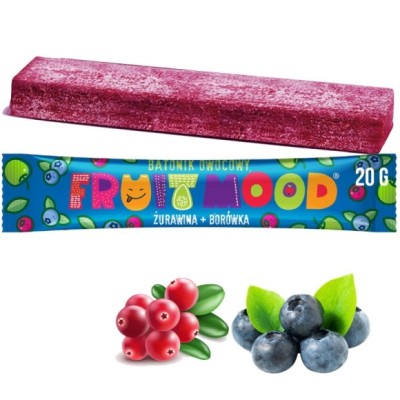 FRUIT MOOD baton batonik owocowy ŻURAWINA BORÓWKA 20g