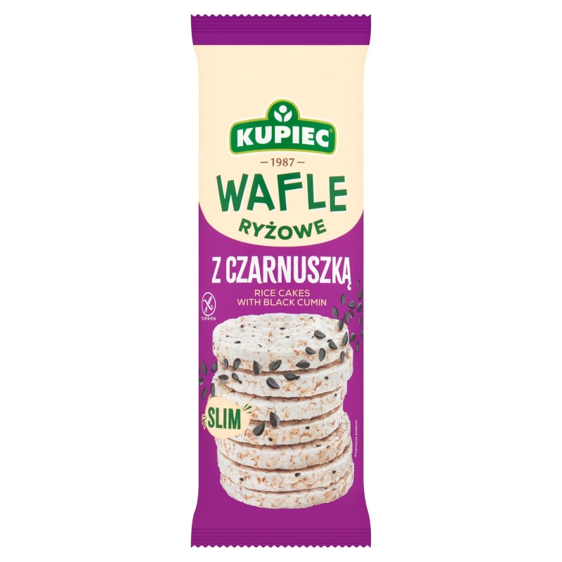 Kupiec WAFLE RYŻOWE Z CZARNUSZKĄ - SLIM - bezglutenowe 90g
