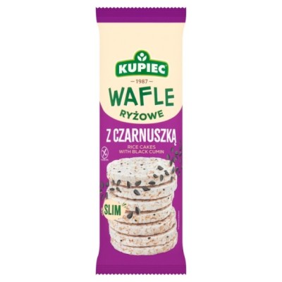 Kupiec WAFLE RYŻOWE Z CZARNUSZKĄ - SLIM - bezglutenowe 90g
