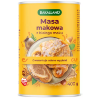 BAKALLAND MASA MAKOWA Z BIAŁEGO MAKU biała 400g puszka NA