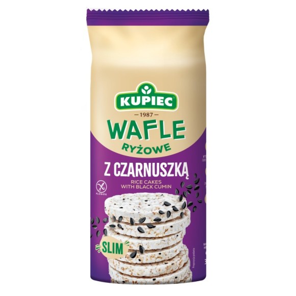 Kupiec WAFLE RYŻOWE Z CZARNUSZKĄ - SLIM - bezglutenowe 90g