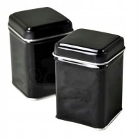 PUSZKA METALOWA n herbatę mała 43x43x60 25g CZARNA