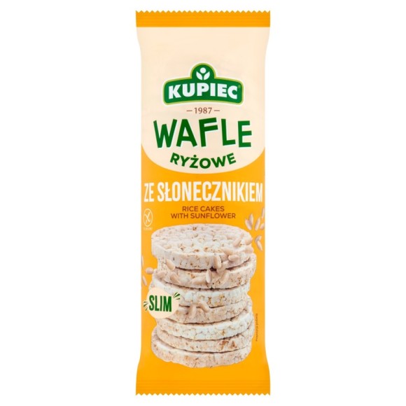 Kupiec WAFLE RYŻOWE ZE SŁONECZNIKIEM - SLIM - bezglutenowe