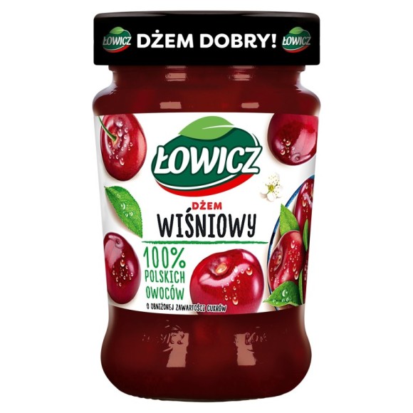 Łowicz DŻEM WIŚNIA WIŚNIOWY z wiśni NISKOSŁODZONY 280g